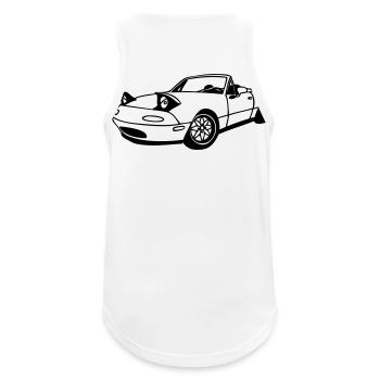 Roadster_II - Männer Tank Top atmungsaktiv - Weiß - Hinten - Nick (188cm)
