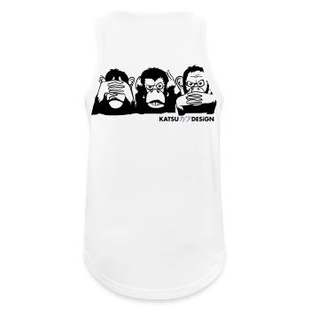 Drei weise Affen - Männer Tank Top atmungsaktiv - Weiß - Hinten - Nick (188cm)