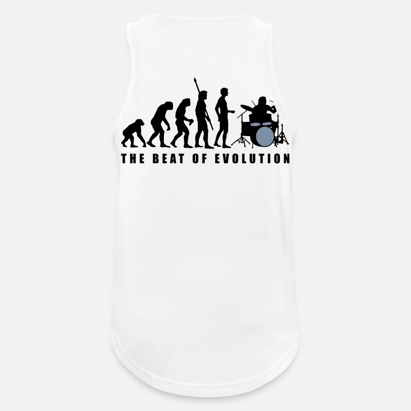 evolution_drummer_c_2c - Männer Tank Top atmungsaktiv - Weiß