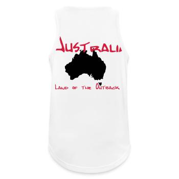 Australien - Männer Tank Top atmungsaktiv - Weiß - Hinten - Nick (188cm)
