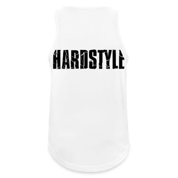Hardstyle - Männer Tank Top atmungsaktiv - Weiß - Hinten - Nick (188cm)