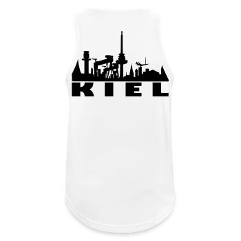 skyline kiel - Männer Tank Top atmungsaktiv - Weiß - Hinten - Nick (188cm)