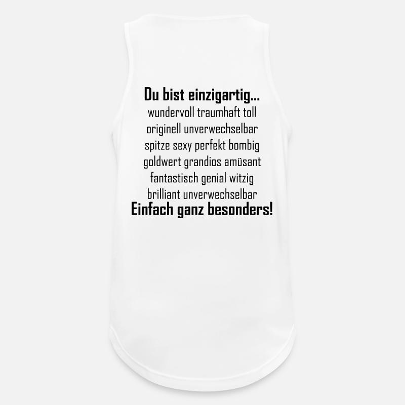 Du bist einzigartig - Männer Tank Top atmungsaktiv - Weiß