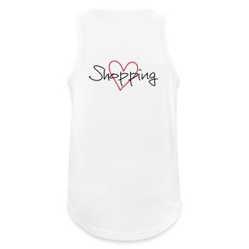 coeur de shopping j'adore le cadeau - Débardeur respirant Homme - blanc - Dos - Nick (188cm)