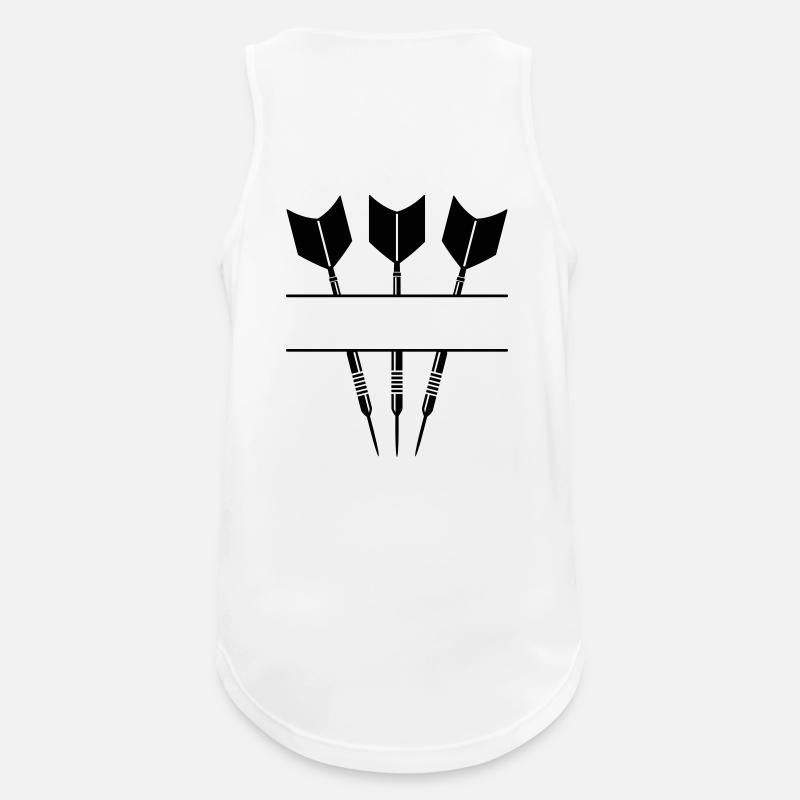 Drei Darts einfarbig mit Textzeile. - Männer Tank Top atmungsaktiv - Weiß