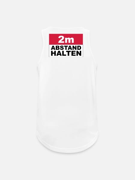 2m Abstand halten - Männer Tank Top atmungsaktiv - Weiß