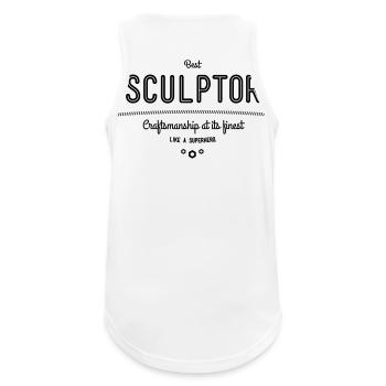 Bester Bildhauer - Handwerkskunst vom Feinsten - Männer Tank Top atmungsaktiv - Weiß - Hinten - Nick (188cm)