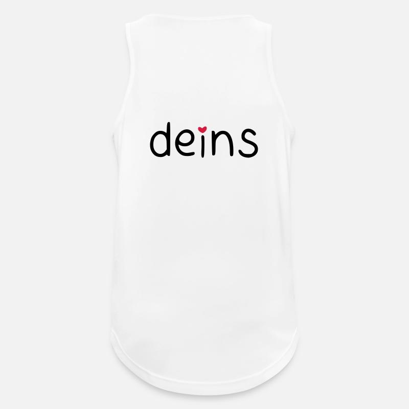 deins – mit farbigem Herz - Männer Tank Top atmungsaktiv - Weiß