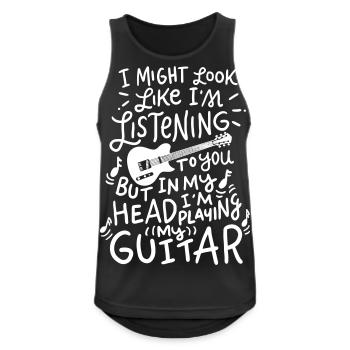In my Head playing my Guitar Gitarre Gitarrist - Men's Breathable Tank Top - black - Front - Nick (188cm)
