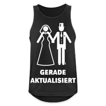 Gerade Aktualisiert (Nerd Flitterwochen Hochzeit) - Männer Tank Top atmungsaktiv - Schwarz - Vorne - Nick (188cm)