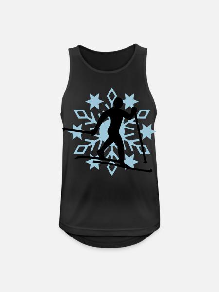 Cross-country snow flake - Men's Breathable Tank Top - black