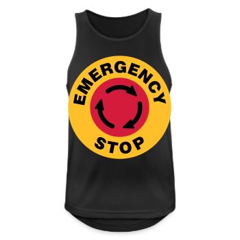 Notfall Stop - Männer Tank Top atmungsaktiv - Schwarz - Vorne - Nick (188cm)