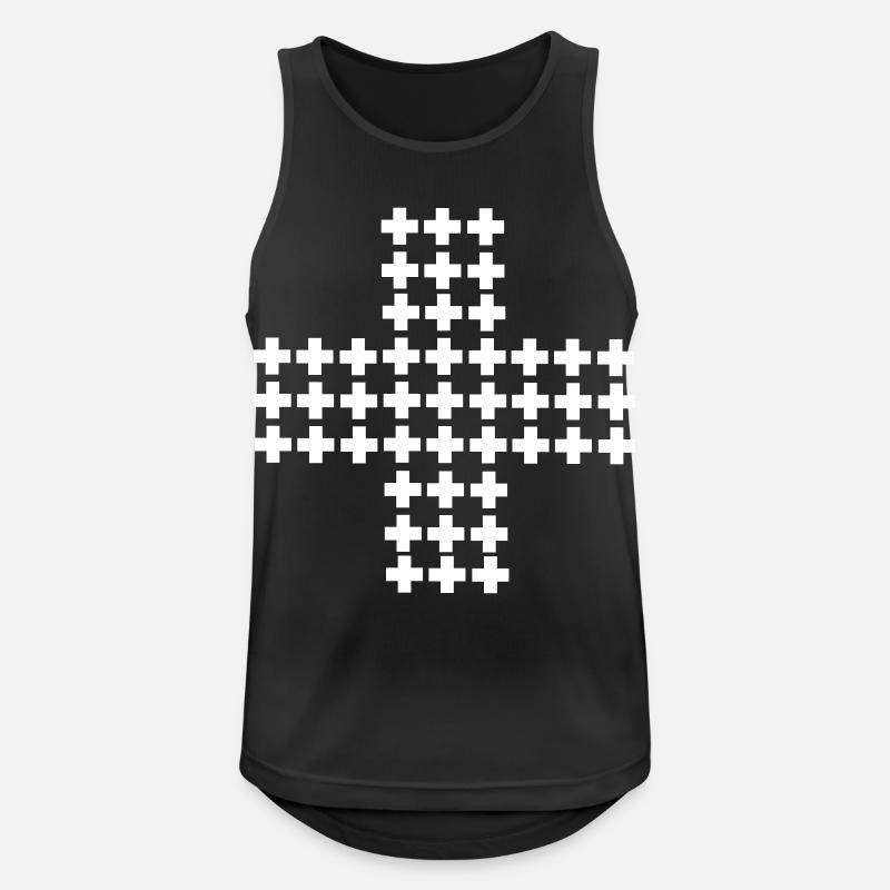 Viele Schweizerkreuze - Männer Tank Top atmungsaktiv - Schwarz