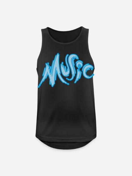 Music - Männer Tank Top atmungsaktiv - Schwarz