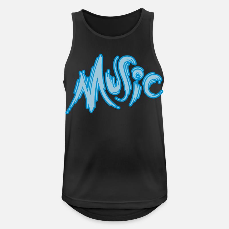 Music - Männer Tank Top atmungsaktiv - Schwarz