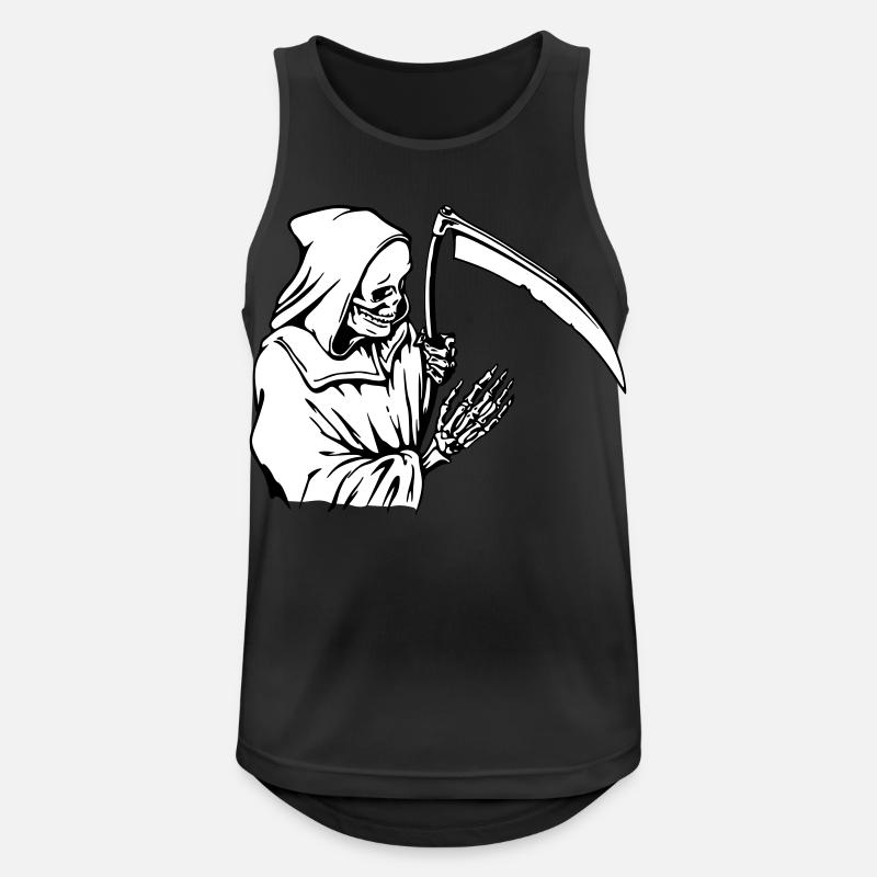 Sensenmann-Silhouette mit Sense - Männer Tank Top atmungsaktiv - Schwarz