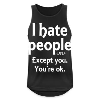 Du bist ok - Männer Tank Top atmungsaktiv - Schwarz - Vorne - Nick (188cm)