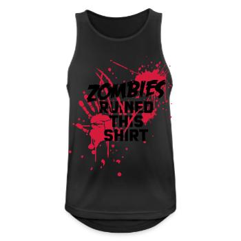 zombies runied this shirt - zombie blutflecken - Männer Tank Top atmungsaktiv - Schwarz - Vorne - Nick (188cm)