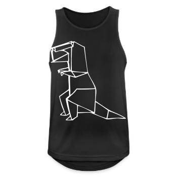 Dino Rex - T-Rex - Origami - Débardeur respirant Homme - noir - Devant - Nick (188cm)