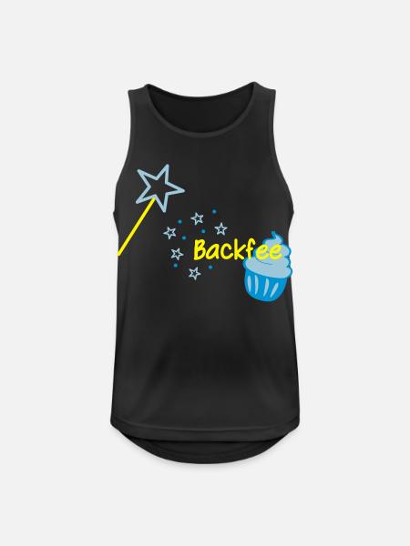 Cupcaki Backfee - Männer Tank Top atmungsaktiv - Schwarz