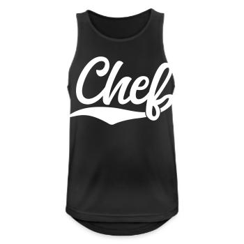 Chef - Männer Tank Top atmungsaktiv - Schwarz - Vorne - Nick (188cm)