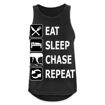 eat sleep chase repeat, chasing tornadoes, twister - Men's Breathable Tank Top - black - Front - Nick (188cm)