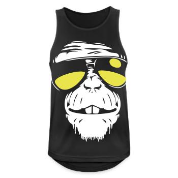 Cool Monkey - Coole Affe - Männer Tank Top atmungsaktiv - Schwarz - Vorne - Nick (188cm)