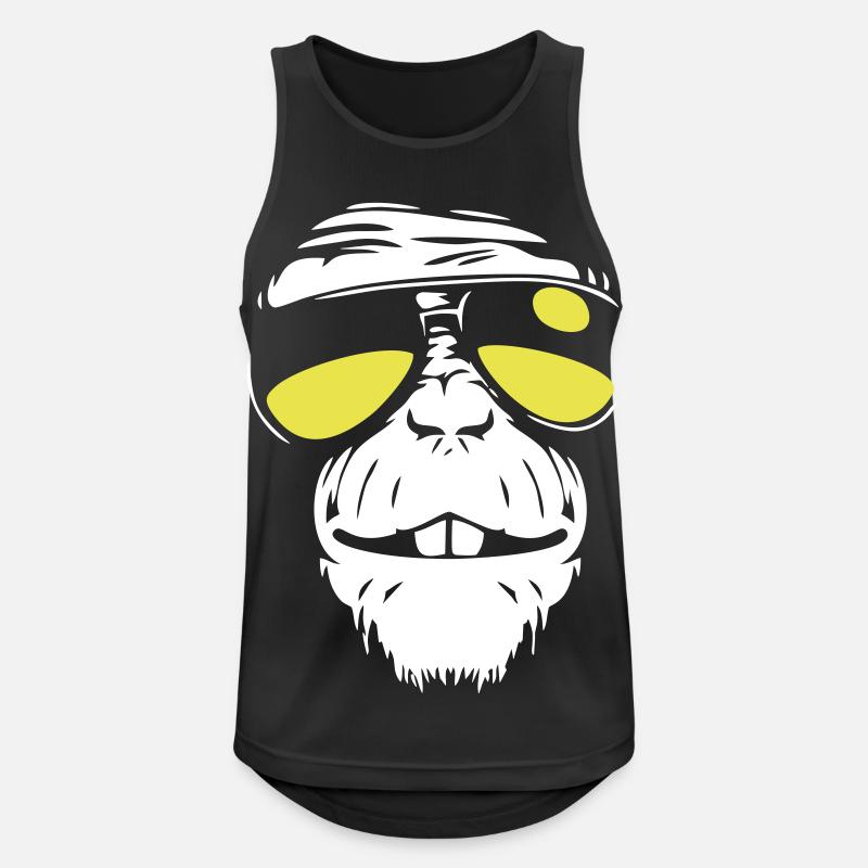 Cool Monkey - Coole Affe - Men's Breathable Tank Top - black