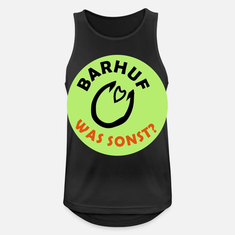 Barhuf Statement Hufe Pferd - Männer Tank Top atmungsaktiv - Schwarz