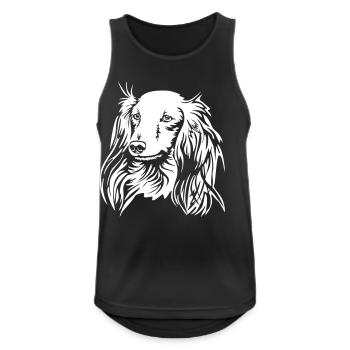 Dackel Kopf "Black Edition" - Männer Tank Top atmungsaktiv - Schwarz - Vorne - Nick (188cm)