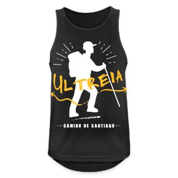 Ultreïa, camino de Santiago ! - Débardeur respirant Homme - noir - Devant - Nick (188cm)