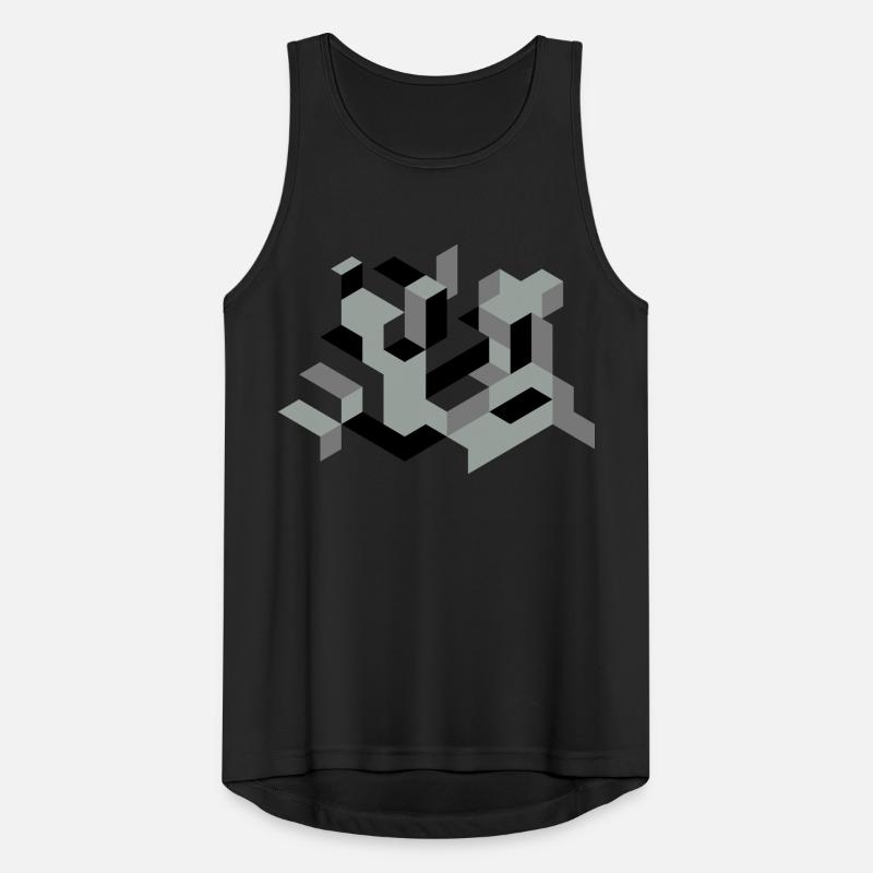 Perspective Construction Cube Teindre Yourself Labyrinthe 3D Débardeur respirant Homme