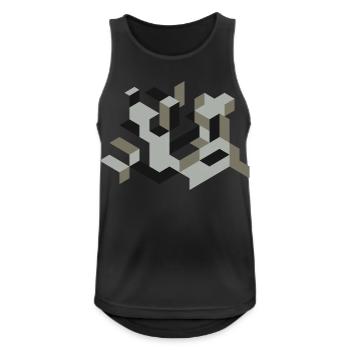 Perspective Construction Cube Dyeing Yourself Labyrinth 3D - Men's Breathable Tank Top - black - Front - Nick (188cm)