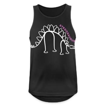 Dinosaurier Stegosaurus Dino Liniengrafik - Männer Tank Top atmungsaktiv - Schwarz - Vorne - Nick (188cm)
