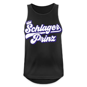 Schlager Prinz | Farben änderbar - Männer Tank Top atmungsaktiv - Schwarz - Vorne - Nick (188cm)