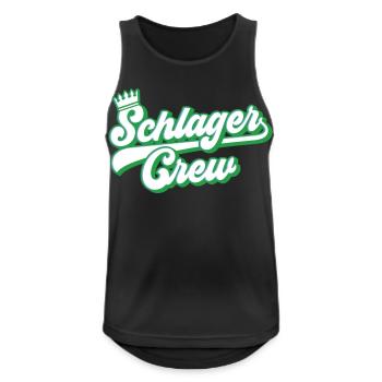 Schlager Crew | Farben änderbar - Männer Tank Top atmungsaktiv - Schwarz - Vorne - Nick (188cm)