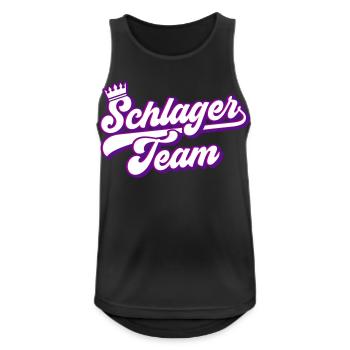Schlager Team | Farben änderbar - Männer Tank Top atmungsaktiv - Schwarz - Vorne - Nick (188cm)