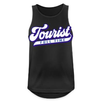Full Time Tourist | Colors changeable - Men's Breathable Tank Top - black - Front - Nick (188cm)