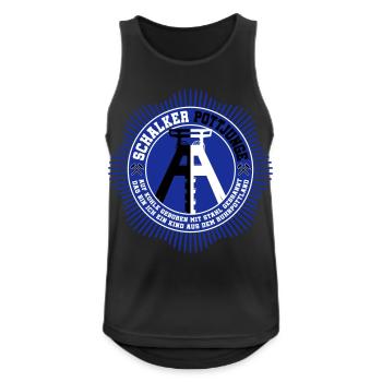 Schalker Pottjunge | Farben änderbar - Männer Tank Top atmungsaktiv - Schwarz - Vorne - Nick (188cm)