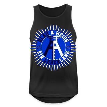 Blau Weiss ein Lebenlang | Farben änderbar - Männer Tank Top atmungsaktiv - Schwarz - Vorne - Nick (188cm)
