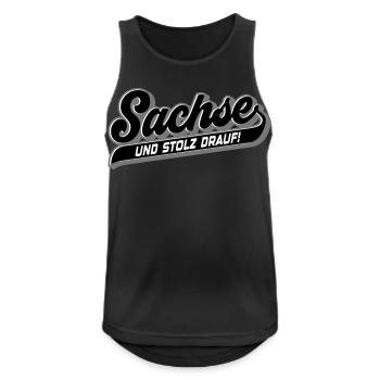 Sachse und Stolz drauf | Farben änderbar - Männer Tank Top atmungsaktiv - Schwarz - Vorne - Nick (188cm)