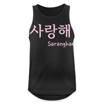 Saranghae i love you k drama - Débardeur respirant Homme - noir - Devant - Nick (188cm)