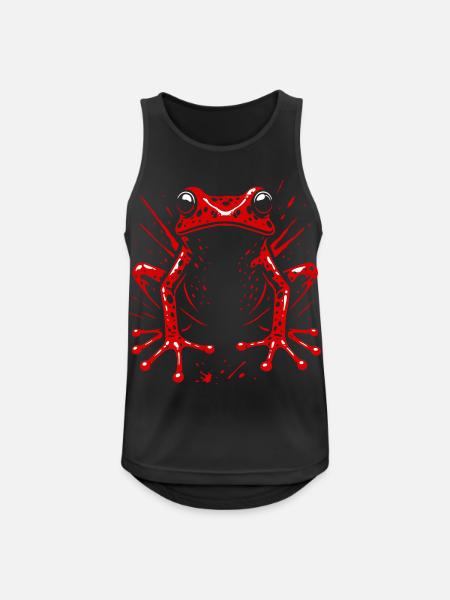 Frosch Erdbeerfrosch Roter Pfeilgiftfrosch - Männer Tank Top atmungsaktiv - Schwarz