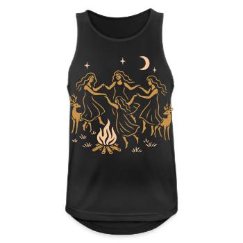Witchy Summer - Midsummer Dance Around the Fire - Men's Breathable Tank Top - black - Front - Nick (188cm)