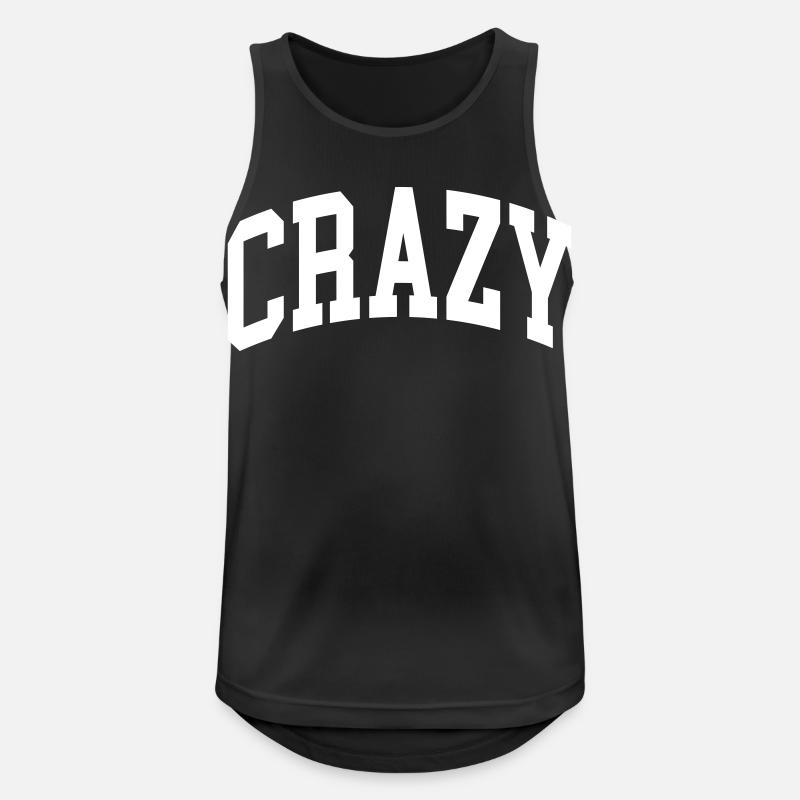 Crazy - Männer Tank Top atmungsaktiv - Schwarz