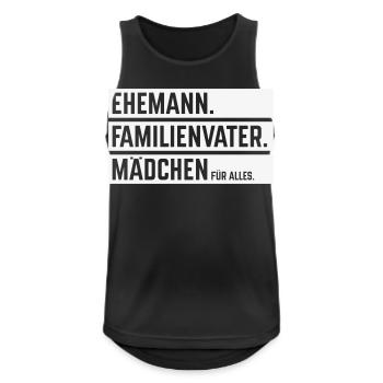 Ehemann Familienvater Mädchen Für Alles, Balken W - Männer Tank Top atmungsaktiv - Schwarz - Vorne - Nick (188cm)