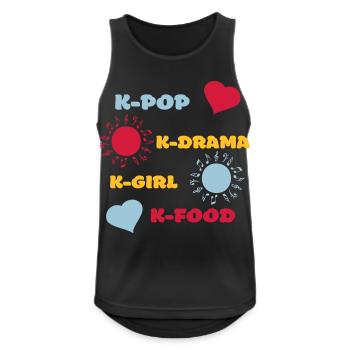 K-Pop K-Drama 3 benutzerdefinierte Farben - Männer Tank Top atmungsaktiv - Schwarz - Vorne - Nick (188cm)