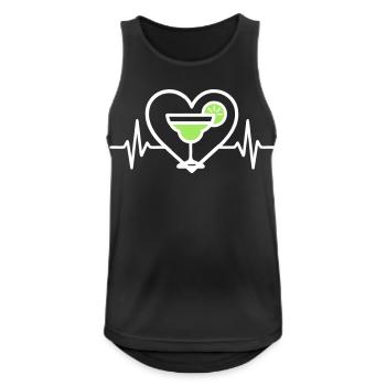 Margarita Heart Lime Cocktail - Men's Breathable Tank Top - black - Front - Nick (188cm)
