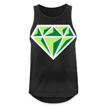 Diamant (Edelstein Brillant Symbol / NEG Gre 3C) - Männer Tank Top atmungsaktiv - Schwarz - Vorne - Nick (188cm)