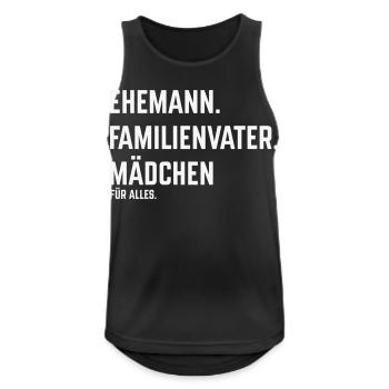 Husband Family Man Girl for Everything (White) - Men's Breathable Tank Top - black - Front - Nick (188cm)